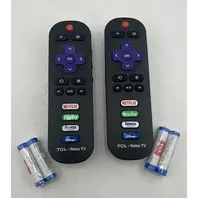 LOT OF 2 ROKU REMOTE TCL 06-IRPT20-URC280J NETFLIX/HULU/ROKU/DISNEY+ W/ BATTERY