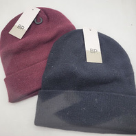 LOT OF 2 - BP BRAND BEANIES  1 BLACK / 1 BURGUNDY ONE SIZE