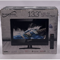 SUPERSONIC SC-1312 13.3" HDTV WITH BUILT-IN DVD PLAYER BLACK