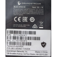GRANDSTREAM HT814-V2 961-00092-11A004 NAT ROUTER 2 GIGE 4 FXS