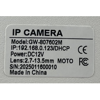 GW SECURITY GW-807602M 8MP POE DOME IP SECURITY CAMERA