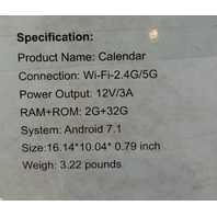 ECALENDAR WIFI DIGITAL CALENDAR FOR FAMILY SCHEDULES COLOR WHITE 15.6" SCREEN