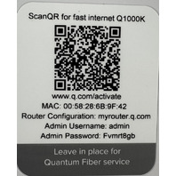 QUANTUM FIBER INTERNET Q1000K SMARTNID MODEM W/ WALL FIBER SPOOL BRACKET
