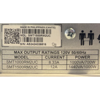 APC SMT1500RM2UC SMART UPS LINE INTERACTIVE 1500VA LCD 2U 120V BATTERY BACKUP