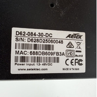 AETEK INDUSTRIAL-GRADE L2 PRO 8 PORT 12-48VDC GIGABIT POE SWITCH D62-084-30-DC