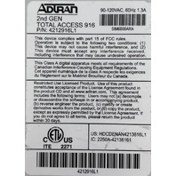 ADTRAN 4212916L1 TOTAL ACCESS TA 916 2ND GEN DSP VOIP GATEWAY