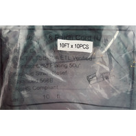 LOT OF 10 CATEGORY 6 CAT6 PATCH CORD 10FT NETWORKING CABLES STRANDED 568B GREEN