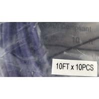 LOT OF 10 CATEGORY 6 CAT6 PATCH CORD 10FT NETWORKING CABLES STRANDED 568B PURPLE