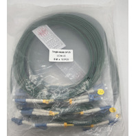 LOT OF 10 FIBER OPTIC PATCH CABLES G657A1 9/125 LC UPC-LC UPC DX SM 2.0 6M GREEN