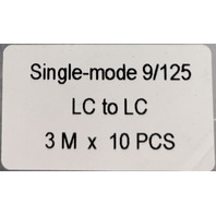 LOT OF 10 FIBER OPTIC PATCH CABLES G657A1 9/125 LC UPC-LC UPC DX SM 2.0 3M GREEN