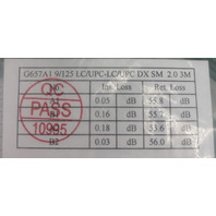 LOT OF 10 FIBER OPTIC PATCH CABLES G657A1 9/125 LC UPC-LC UPC DX SM 2.0 3M GREEN