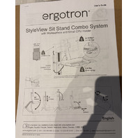 ERGOTRON 45-272-026 ARM WALL MOUNT SIT-STAND SYSTEM WORKSURFACE & CPU HOLDER