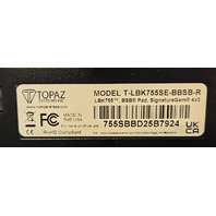TOPAZ SYSTEMS T-LBK755SE-BBSB-R HIGHER SPEED MODEL GEM LCD SIGNATURE CAPTURE PAD