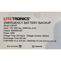 LITETRONICS EB40P LED 40W 120-480V BLUETOOTH COMPATIBLE EMERGENCY BATTERY BACKUP