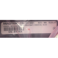 MAGTEK 22370001 USB DUAL SIDED SCAN 12V IMAGESAFE MICR CHECK READER