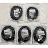 LOT OF 5 ZNOOGRN USB TO HDMI USB-A ADAPTER BLACK 6.6 FOOT MALE TO MALE CABLES