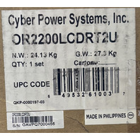 CYBERPOWER OR2200LCDRT2U SMART APP 2000VA 16.7A 1320W LCD RACK TOWER UPS