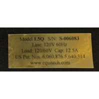 EQUI=TECH EQUITECH 1.5Q BALANCED POWER CONDITIONER