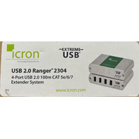 ICRON RANGER 2304 USB EXTENDER OVER CAT5E CABLE 4-PORT USB 2.0 HUB