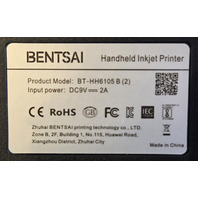 BENTSAI BT-HH6105B2 PORTABLE BARCODE LABEL HANDHELD INKJET PRINTER W/CASE
