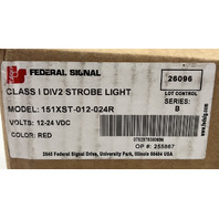 FEDERAL SIGNAL 151XST-012-024R RED 12-24VDC INDUSTRIAL STROBE LIGHT SERIES B