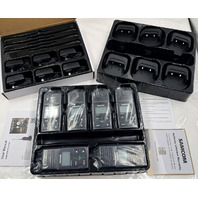 LOT OF 6 SAMCOM FPCN30A LONG RANGE 5W TWO WAY RADIOS W/ BATTERIES AND CHARGERS