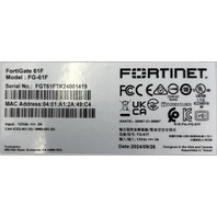 FORTINET FG-61F P24293-03-26 FORTIGATE 10 GBPS NETWORK SECURITY FIREWALL