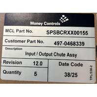 MONEY CONTROLS SUB/6081 SPSBCRXX00155 HOPPER COIN ACCEPTOR REVISION 12