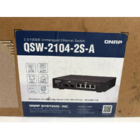 QNAP QSW-2104-2S-A UNMANAGED 6-PORT ETHERNET NETWORK SWITCH W POWER ADAPTER
