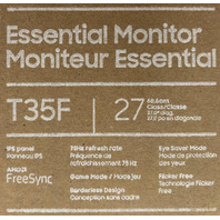 SAMSUNG F27T350FHN FHD 27" T35F 1080P 75HZ FREESYNC BORDERLES LED 1920 X 1080
