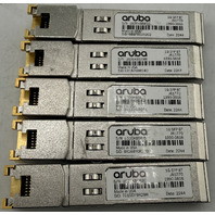 LOT OF 5 HPE ARUBA J8177D 1990-3816 1G SFP BT 100M CAT5E TRANSCEIVERS