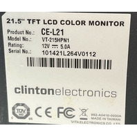 CLINTON ELECTRONICS VT-215HPN1 TFT 21.5" LCD SECURITY COLOR MONITOR CE-L21