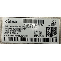 CIENA 160-9402-900 QSFP28 103.1G-111.8G 4X25G 1310NM 10KM TRANSCEIVER MODULE