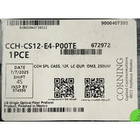 CORNING CCH-CS12-E4-P00TE 672972 LC DUPLEX OM3 12F PIGTAIL SPLICE CASSETTE