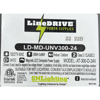 GM LIGHTING LD-MD-UNV300-24 AT-300-D-24V LINEDRIVE 24VDC OUTPUT POWER SUPPLY