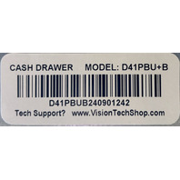 VISION TECH SHOP D41PBU+B HEAVY DUTY 16 INCH PUSH OPEN CASH DRAWER WITH 5 KEYS