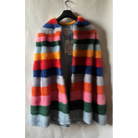 CAROLINA HERRERA MULTI RAINBOW STRIPE MINK FUR CAPE R1913N605 $20,000