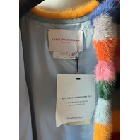 CAROLINA HERRERA MULTI RAINBOW STRIPE MINK FUR CAPE R1913N605 $20,000