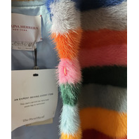 CAROLINA HERRERA MULTI RAINBOW STRIPE MINK FUR CAPE R1913N605 $20,000