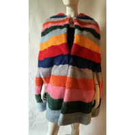 CAROLINA HERRERA MULTI RAINBOW STRIPE MINK FUR CAPE R1913N605 $20,000