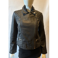 ALL SAINTS W085LB CARGO LEATHER BIKER JACKET WOMENS SIZE US 6