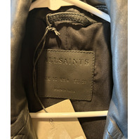 ALL SAINTS W085LB CARGO LEATHER BIKER JACKET WOMENS SIZE US 6