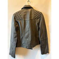 ALL SAINTS W085LB CARGO LEATHER BIKER JACKET WOMENS SIZE US 6