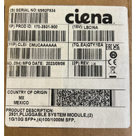 CIENA 170-3931-900 PLUGGABLE SERVICE DELIVERY SWITCH 2XSFP+4X100/1000 CMUCAAAAAA