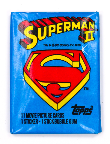 Superman 2 Vintage Trading Cards ONE Wax Pack 1980 Topps DC Comics