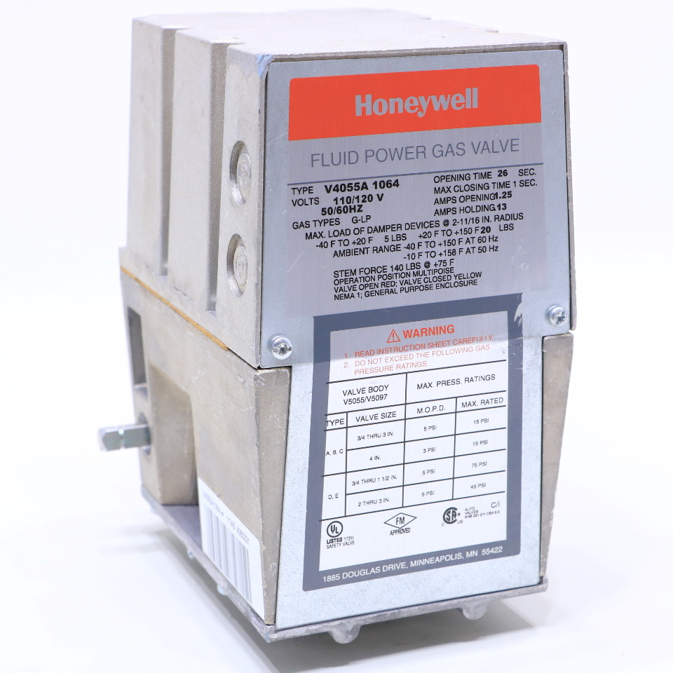 * HONEYWELL V4055A 1064 FLUID POWER GLP GAS VALVE Premier Equipment
