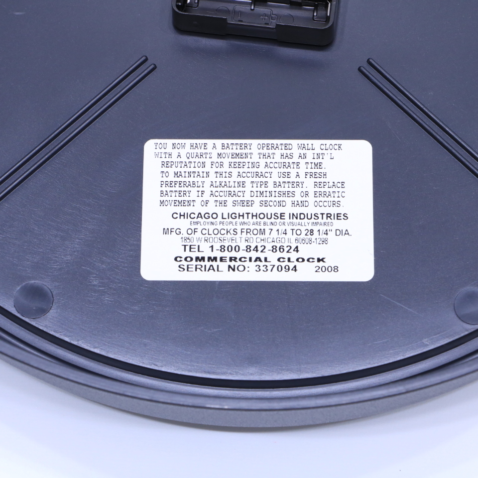 NEW CHICAGO LIGHTHOUSE INDUSTRIES COMMERCIAL CLOCK 13.5" Premier