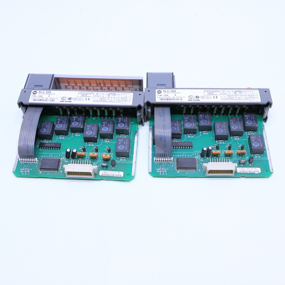LOT OF 2 ALLEN BRADLEY 1746-OX8 SLC 500 OUTPUT MODULE ISOLATED RELAY