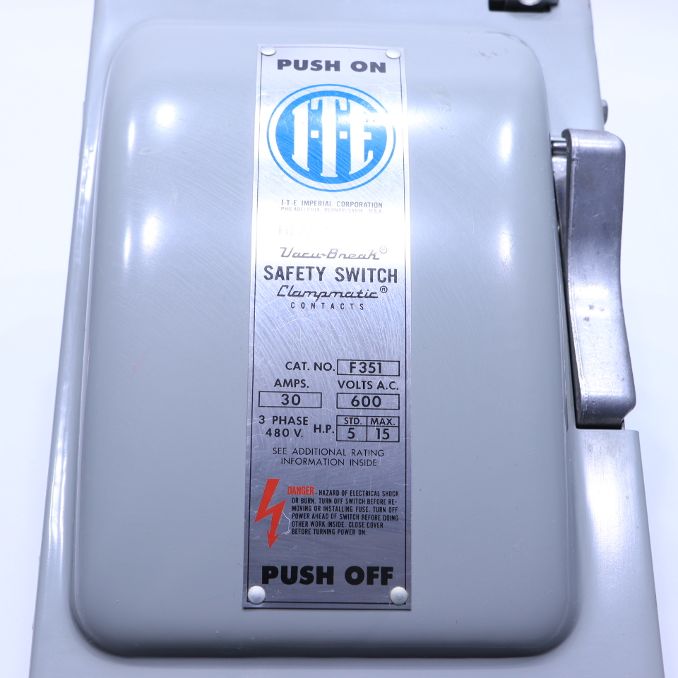 * NEW ITE F351 VACUBREAK SAFETY SWITCH WITH CLAMPMATIC CONTACTS 30