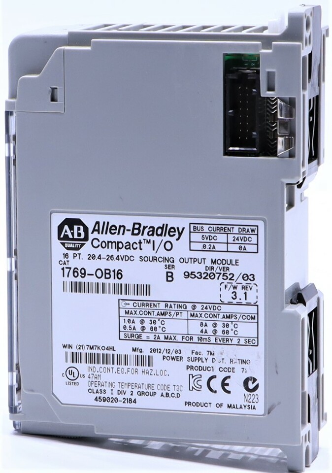 * ALLEN BRADLEY 1769OB16 /B F/W 3.1 16PT COMPACT I/O SOURCING OUTPUT